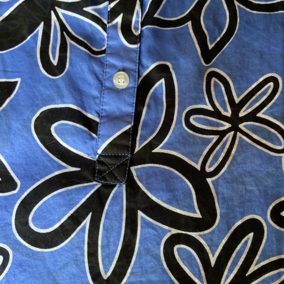 WESTBOUND WOMAN lightweight cotton blouse, Periwinkle/black/white. Sz 1X - Picture 3 of 6